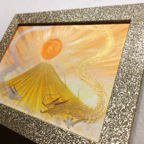 風水吉祥絵画＊招縁図双龍金富士～金龍銀龍～豊かさ 出会い 絆