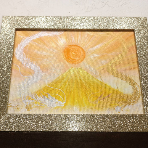 風水開運絵画＊虹光白龍遊飛昇龍～天光～吉兆 人間関係 縁 金運