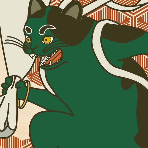 風神雷神猫又 ポストカード6枚セット 猫 動物 浮世絵 日本 和
