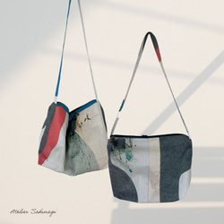 アートなbig size bag/安心のファスナーショルダー/斜め掛け対応 3枚目の画像