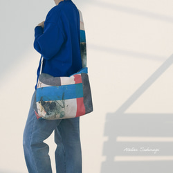 アートなbig size bag/安心のファスナーショルダー/斜め掛け対応 2枚目の画像