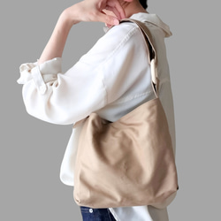 BYBONG ベージュ ショルダーバッグ 小さめサイズ》【モカベージュ】長財布も入るショルダーバッグ | 2way