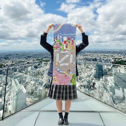ご当地手ぬぐい・東京もよう】世界一細かい!?都会めぐるスクランブル