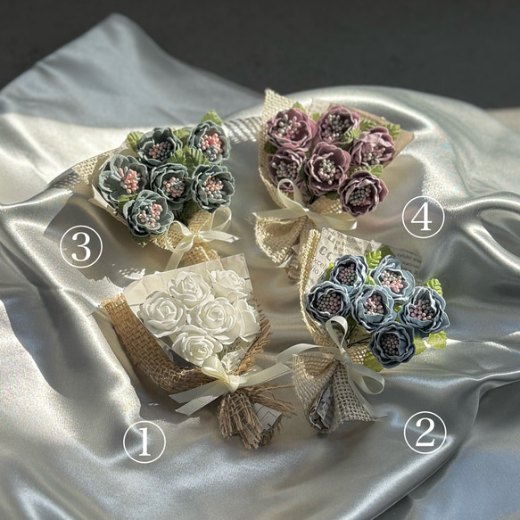 ミニブーケ　コサージュ　アーティシャルフラワー　入学式　卒業式　入園式　卒園式　結婚式　2way 造花 2枚目の画像