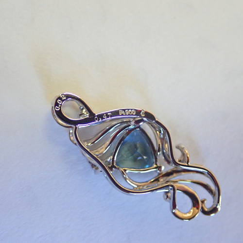 アクアマリン高品質ブルーカラー 鳳凰デザイン ペンダントトップ