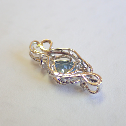 プラチナ　アクアマリン　ダイヤモンド　ペンダントトップ プラチナ アクアマリン ダイヤモンド ネックレス : ジェムキャッスル