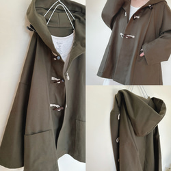 a.myuオリーブカーキ色 フードダッフルコート cotton コート a.myu