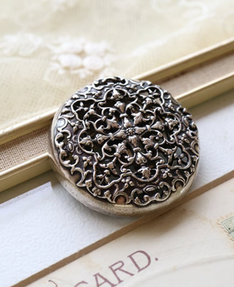 【セール品】 Rare-207 フランスヴィンテージジュエリーシルバープレートクリップブローチ