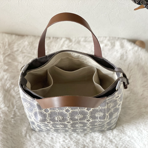 ⚮̈ミナペルホネン anemone gray かくれんぼトート トートバッグ