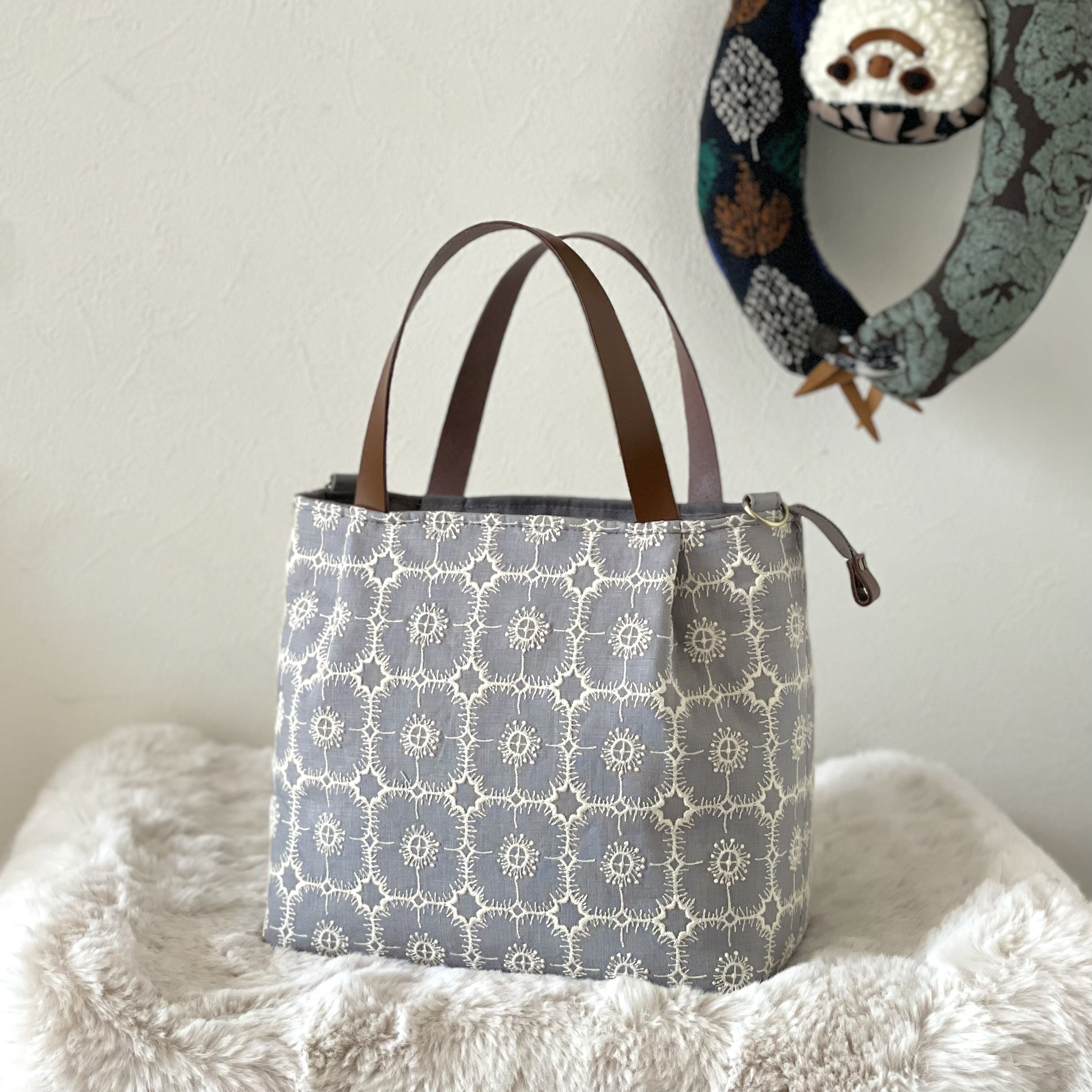 ⚮̈ミナペルホネン anemone gray かくれんぼトート トートバッグ 