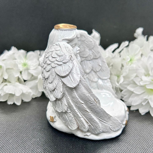 ベティさま専用　天使　エンジェル　天然石置物 お昼寝エンジェル 置物 天然石付き - メルカリ