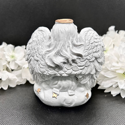 エンジェル 天使 スフィア台座 陶器 小物入れ トレイ 天然石