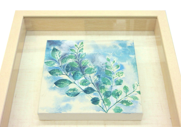 【１点もの】額装・原画『 葉の光る 』＊春から初夏のインテリアに＊ 8枚目の画像