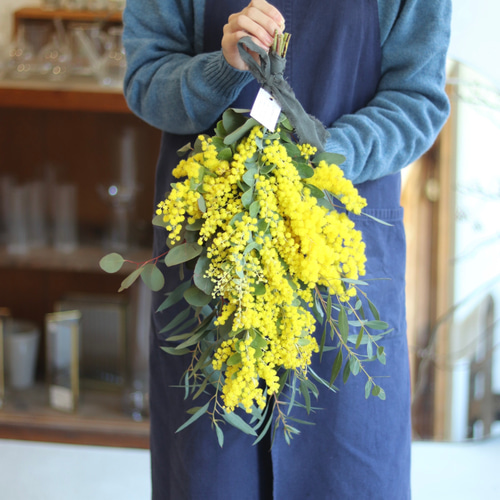 鮮やかyellowミモザのスワッグ① 鮮やかyellowミモザのスワッグ①