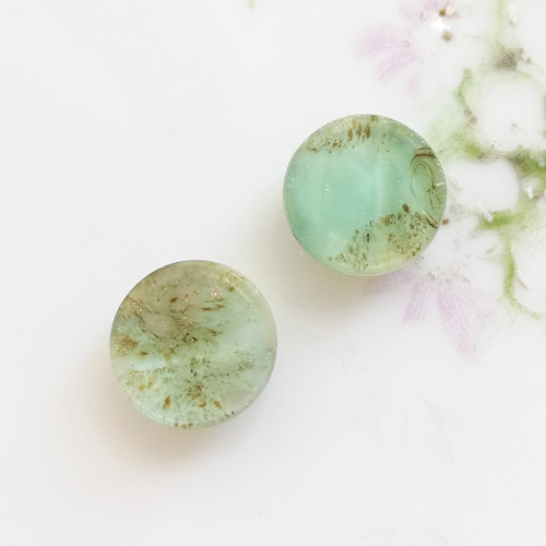 1個】ヴィンテージ ドイツ グリーンファイヤーオパール ガラス