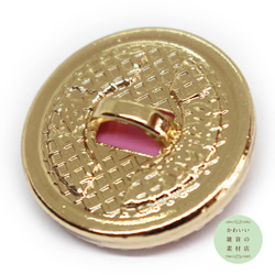 18mm キラキラ☆ラインストーンで囲んだ蜜蜂の丸いビジューボタン（ワインレッド/ゴールド）#BUB-0003 2枚目の画像