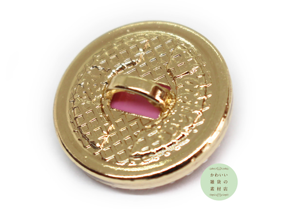 18mm キラキラ☆ラインストーンで囲んだ蜜蜂の丸いビジューボタン（ワインレッド/ゴールド）#BUB-0003 2枚目の画像