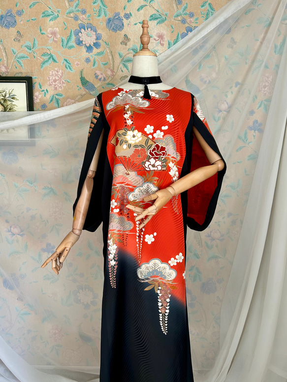 振袖 リメイクドレス 着物リメイクドレス #着物リメイク #着物ドレス#振袖リメイク