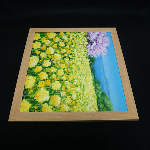 油絵 油彩 油彩画 絵 絵画【桜と菜の花咲く】 絵画 HR 通販 油絵 油彩 油彩画 絵 絵画【桜と菜の花咲く】 絵画 HR 通販