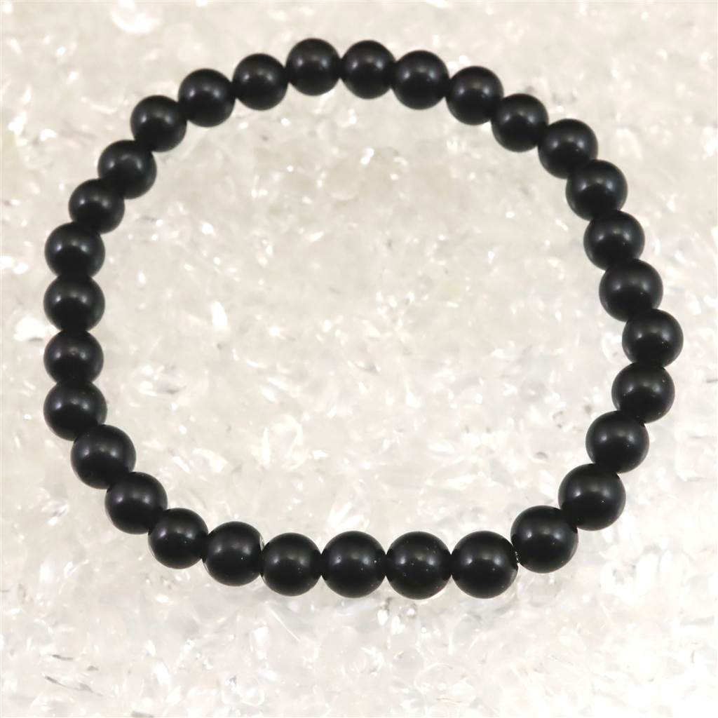 チベタンテクタイト　6mm玉 ブレスレット  8.3g #13911