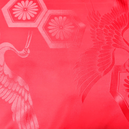 【Z7850】ＡＡお仕立て上がりテトロン長襦袢　薄クリーム地に鶴、亀甲地紋 Z7850】AAお仕立て上がりテトロン長襦袢 薄クリーム地に鶴、亀甲地紋