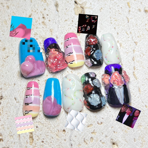 3Dネイル〕ジャケ写ネイルチップフルオーダー〖測定用ネイルチップ付き