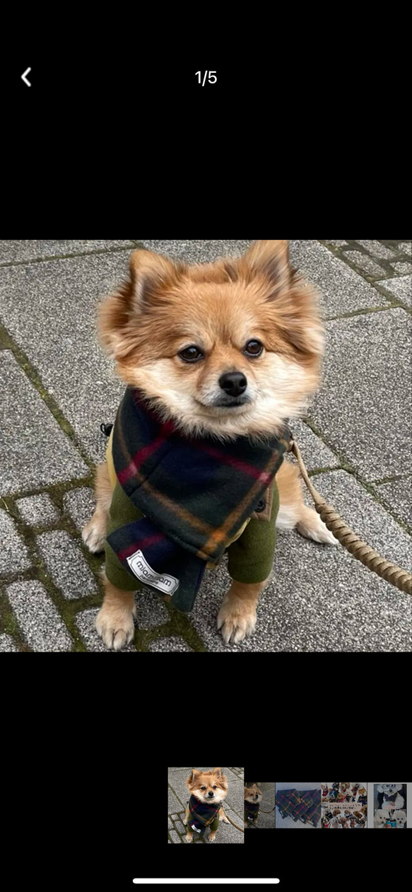 犬用マフラー 紺マルチチェック 犬用アクセサリー 犬用スヌード 犬用