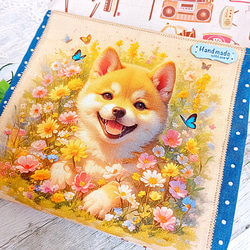 前ポケット・内ポケット付き トートバッグ 柴犬さん＆レトロ家電♡ 9枚目の画像
