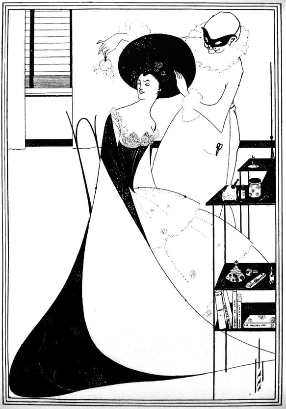 ドライ　Tシャツ　オーブリー・ヴィンセント・ビアズリー　7　名画　画家　イラスト　Beardsley　グッズ　アート 2枚目の画像