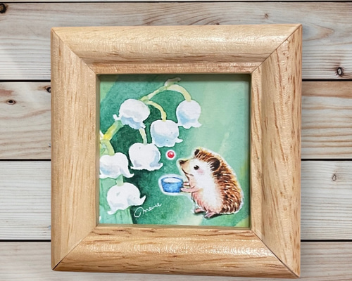 ハリネズミ　油彩画　原画 ハリネズミ 油彩画 原画