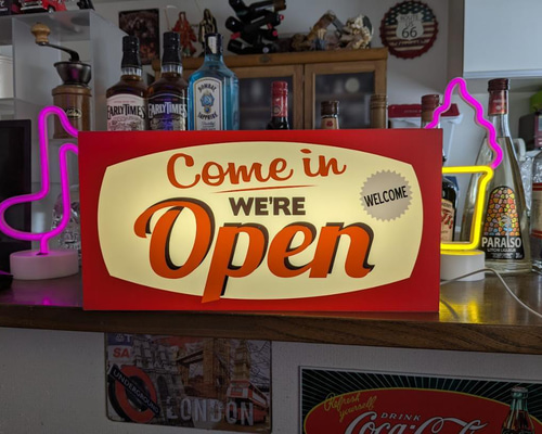 Lサイズ】 OPEN オープン 営業中 開店 いらっしゃいませ カントリー