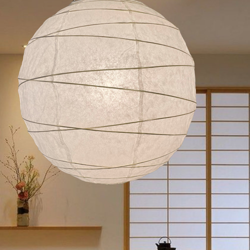 岐阜径40㎝丸和紙提灯灯具付照明ペンダント その他素材 けん 通販