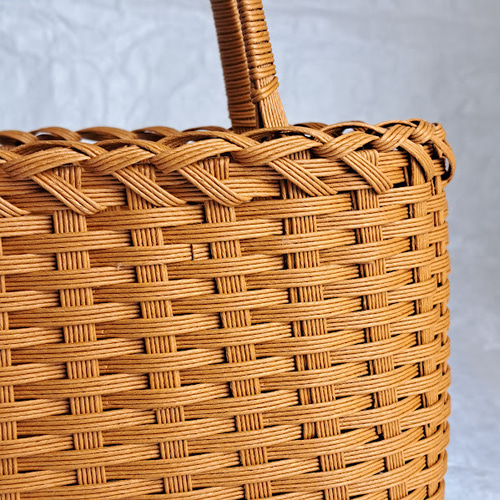 受注製作】エコクラフト かごバッグ キャラメル かごバッグ クラフト