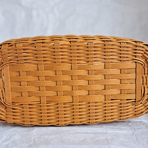 受注製作】エコクラフト かごバッグ キャラメル かごバッグ クラフト