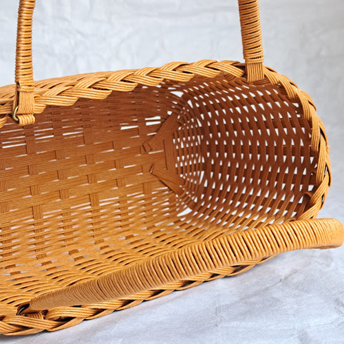 受注製作】エコクラフト かごバッグ キャラメル かごバッグ クラフト