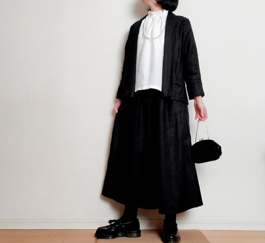 洗える！セットアップ♡linen100% 一年中着回せるジャケット&スカート見えする大人のギャザーパンツ♡ 丈が選べる！