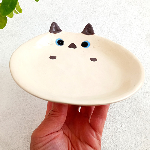 シャム猫プレート 16.5cm 陶器 1点あります 中皿 工房しろ 通販