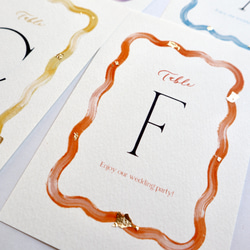 ［6色展開］繊細で華やか♡ニュアンスアートと金箔のテーブルナンバー　なみなみ　カラフル 8枚目の画像