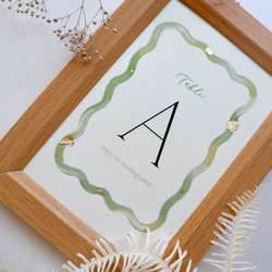 ［6色展開］繊細で華やか♡ニュアンスアートと金箔のテーブルナンバー　なみなみ　カラフル 1枚目の画像