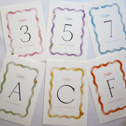 ［6色展開］繊細で華やか♡ニュアンスアートと金箔のテーブルナンバー　なみなみ　カラフル 3枚目の画像