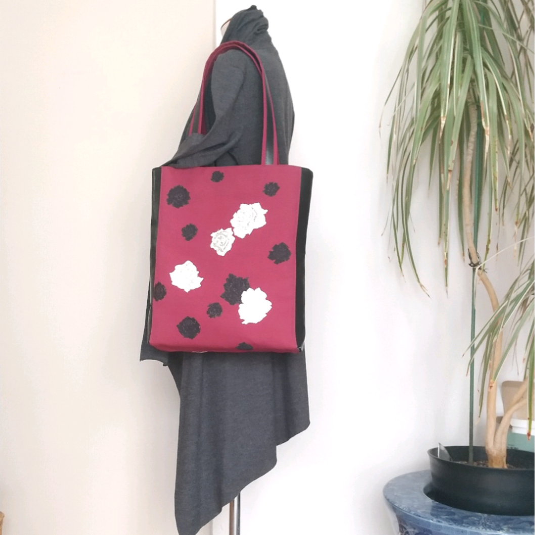 帯リメイクのトートバッグ