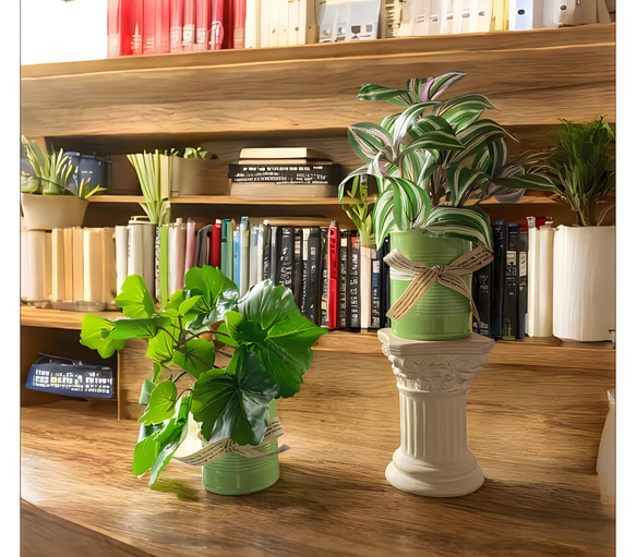 光触媒　人工観葉植物　ウォールグリーン　フェイクグリーン　ゼラニュームとトラカン 2枚目の画像