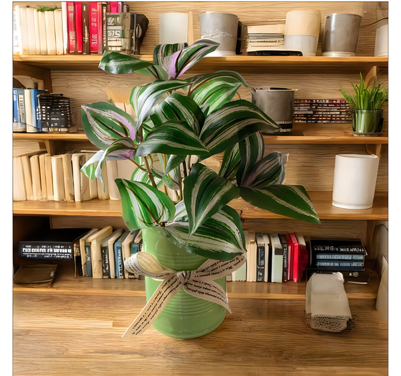 光触媒　人工観葉植物　ウォールグリーン　フェイクグリーン　ゼラニュームとトラカン 3枚目の画像