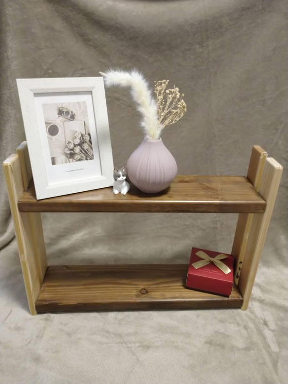 奥行11cm】卓上スリムラック ウォルナット（本棚・ラック・漫画） 本棚