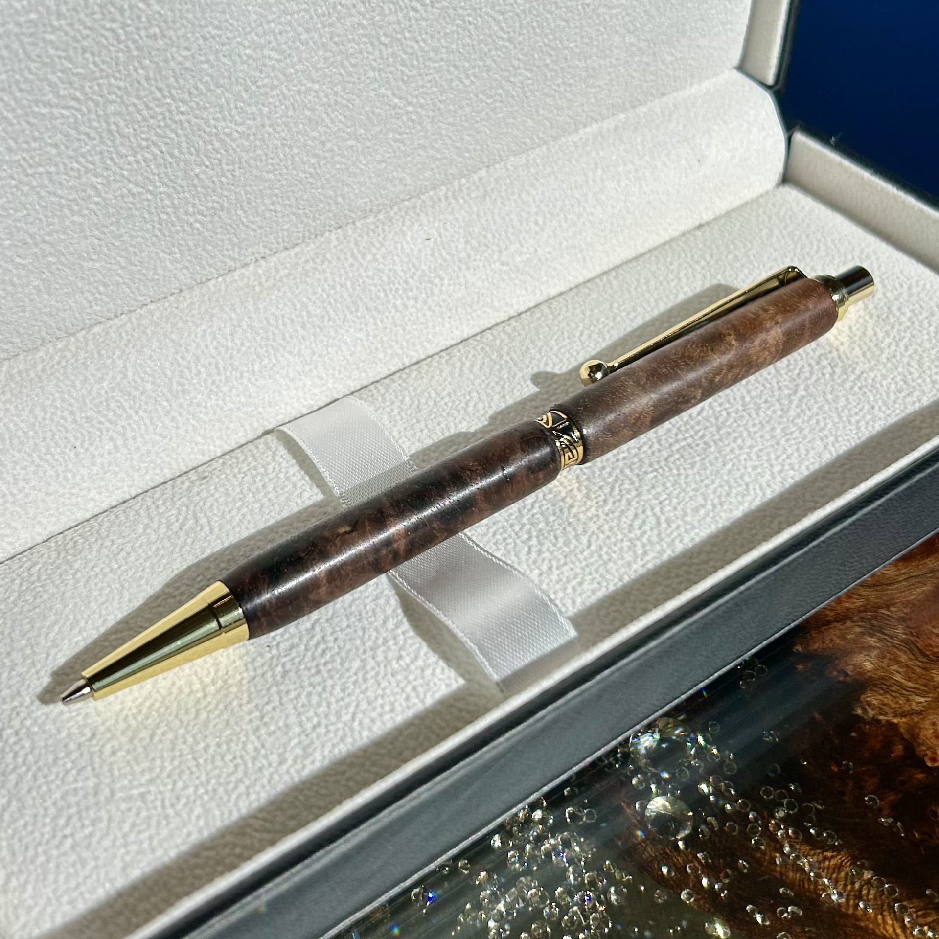 高級天然木クラロウォールナットの瘤木シャープペン　　CNZ1