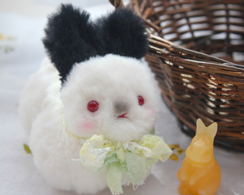 完成品］うさぽんのぬいぐるみ［ファー］ヒマラヤン うさぎ ぬいぐるみ