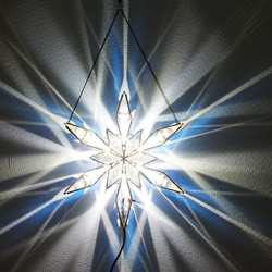 クリアガラスの星灯りBIG ver．6 ステンドグラス手作り 星型 LED