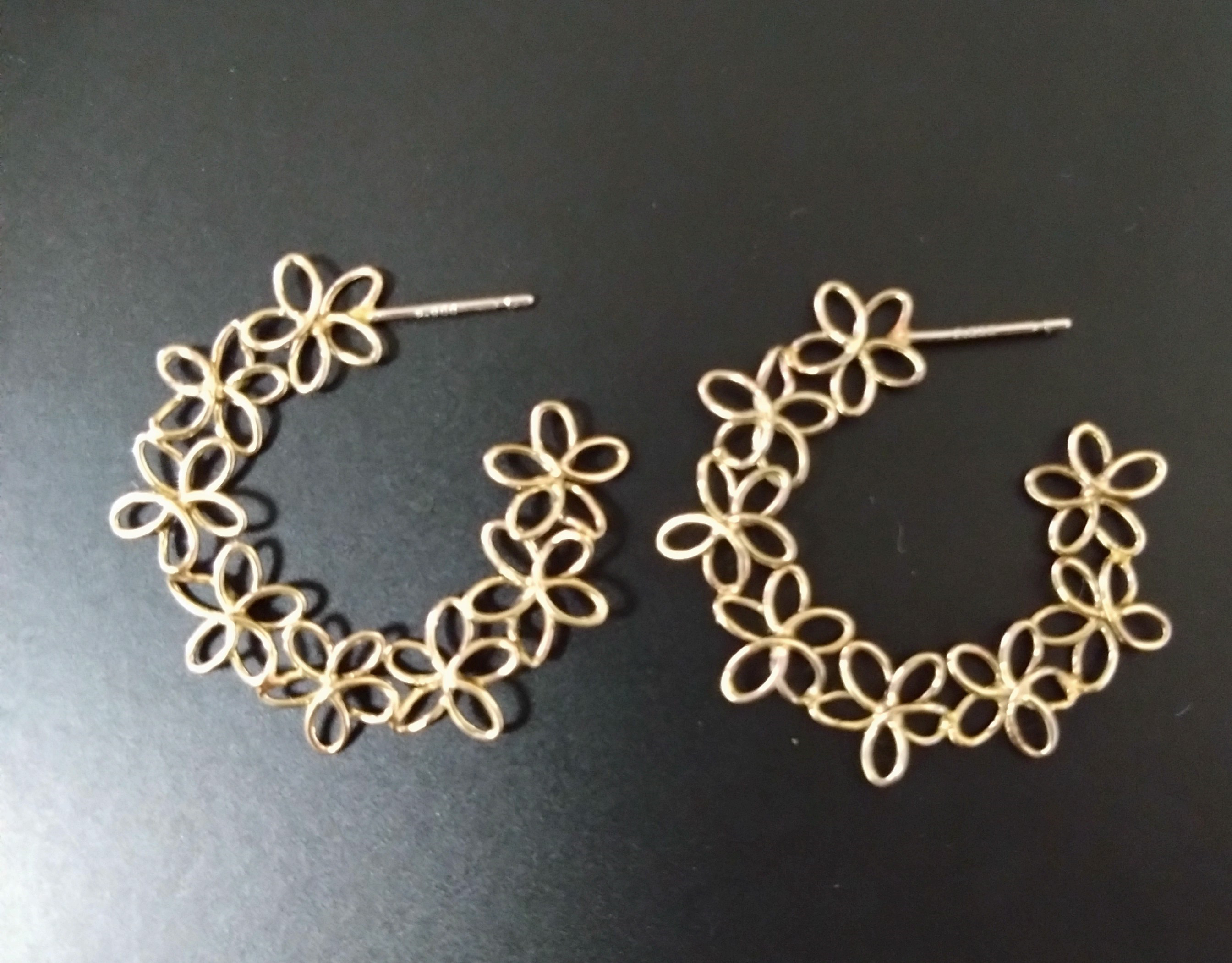 【受注制作】お花フープピアス