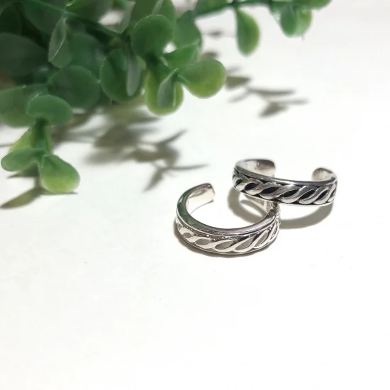 純銀製＊縞模様 イヤカフ トゥリング ピンキーやイヤカフにも