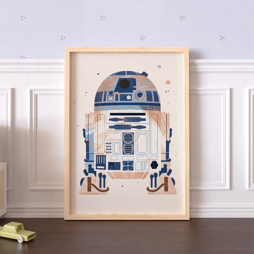 子供向けアートポスターロボット 宇宙 SF風 知育 モダンアート 男の子